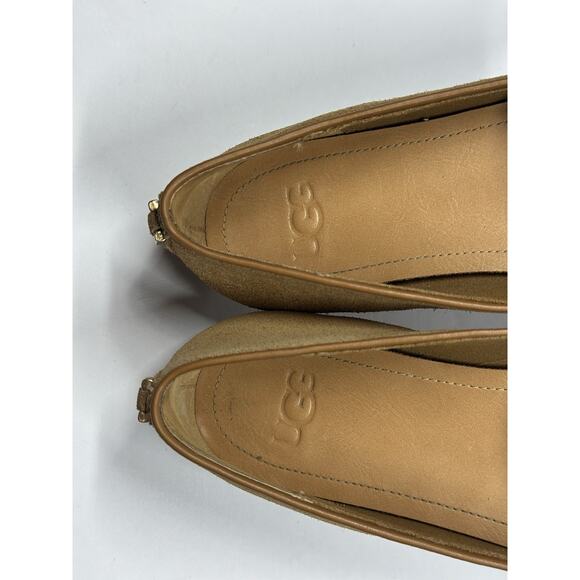 UGG Women's Brown Chestnut Suede Ballet Flats Slip On Size 7 - Picture 6 of 8